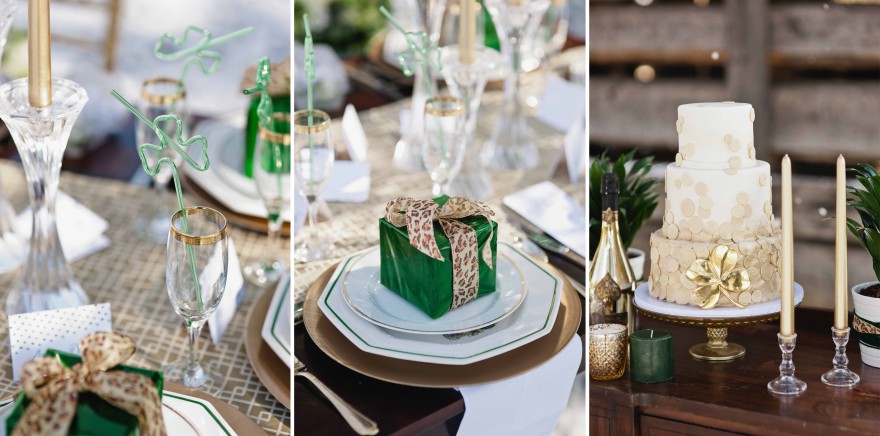 emerald green lepard wedding