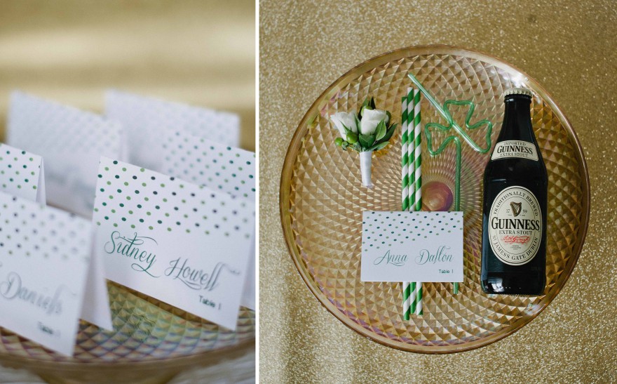 st patricks day wedding inspiration green gold