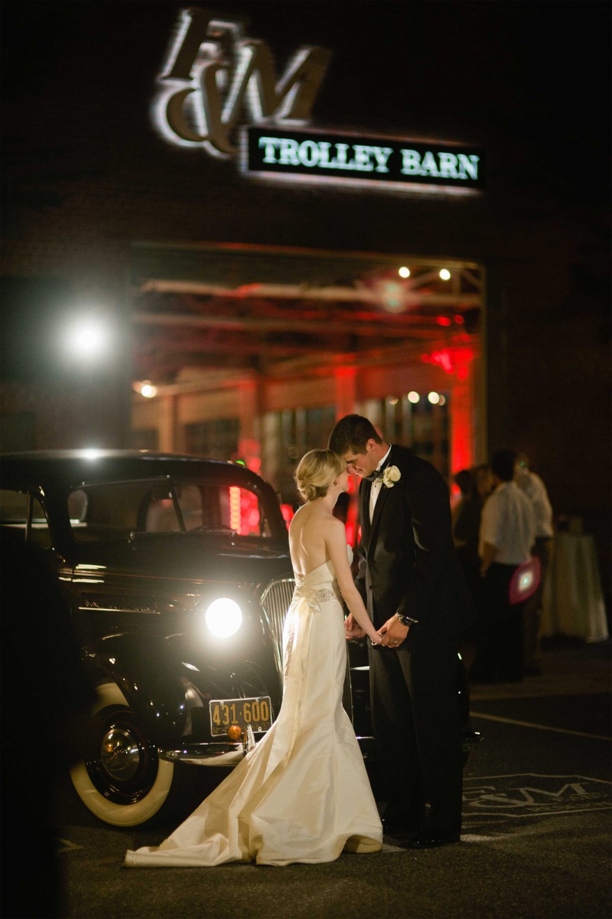 trolly barn wedding reception