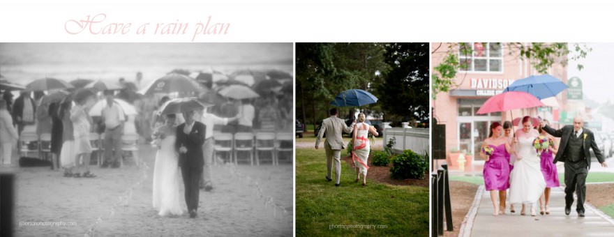 rainy wedding day backup plan carolina beach photographer