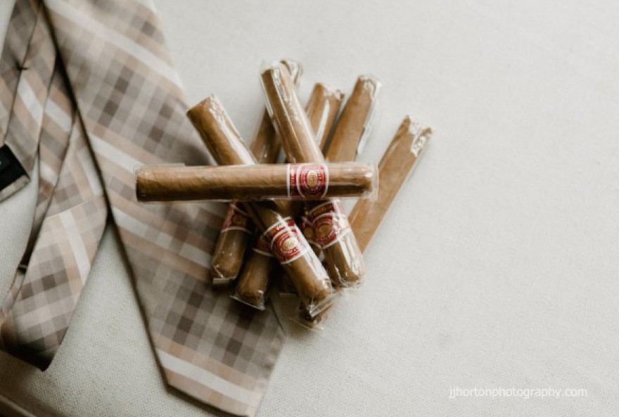 groomsmen plaid ties cigar gifts